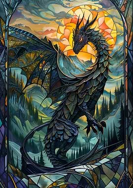 Stained Glass Dragon Tail