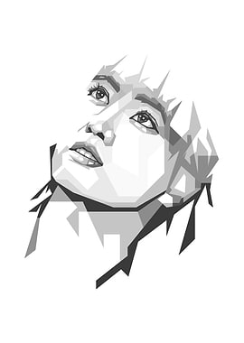 Face Poster Grayscale