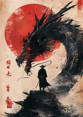 Samurai Dragon Red Sun