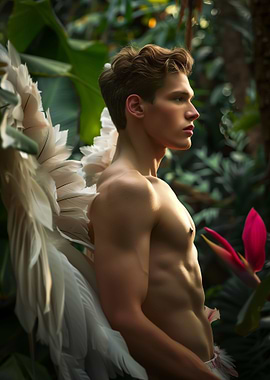 handsome man with wings
