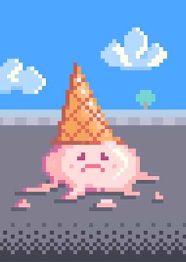 Sad Retro Ice cream Cone
