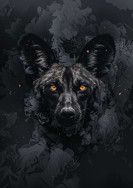 African Wild Dog in Smoke