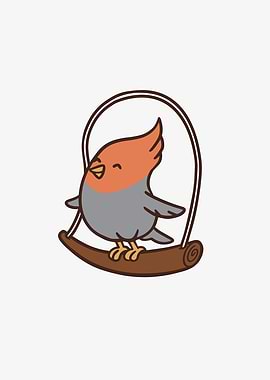 Cute Cockatiel Lover Swing