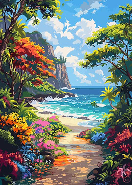 Hawaii Pixel Art