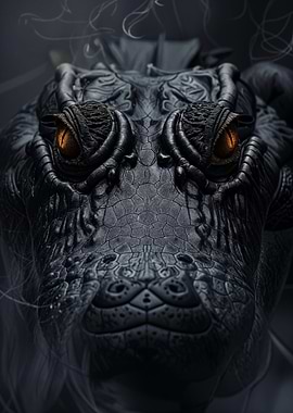 Crocodile in Black Smoke