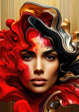 Vivid Latina Portrait Art