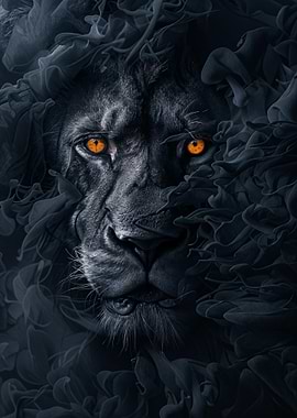 Lion in Black Smoke