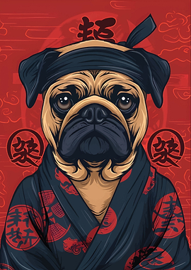 Pug Dog Kimono