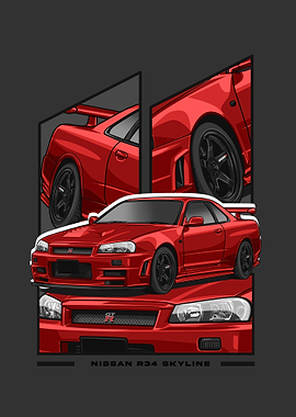 Nissan r34 Skyline pink