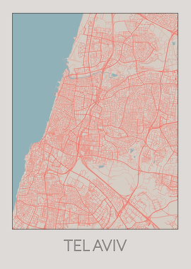 Tel Aviv Vintage Map