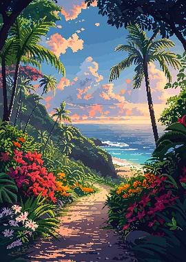 Hawaii Pixel Art