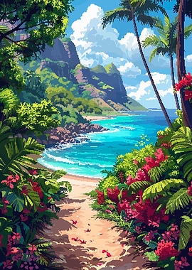 Hawaii Pixel Art