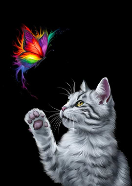 cats and butterflies