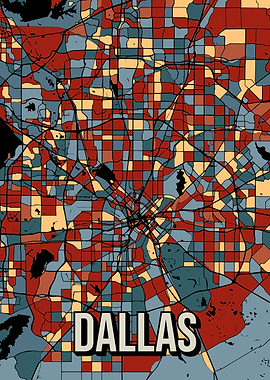 Dallas Earthtone City Map