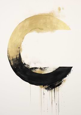 Letter C with gold black