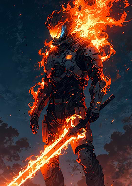 Fighter Ignited in Flames