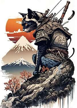 Cat Samurai Warrior