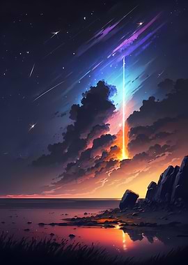 Comet Falling Sunset