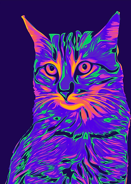 Cat Art menyala abangkuh