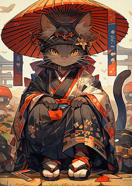 Japanese Cat Kimono