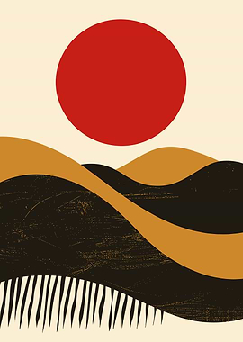 Minimalist Desert With Sun