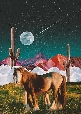 Horses in Grass Savannah