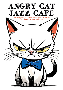 Angry Cat Jazz Cafe Poster