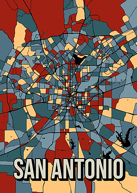 San Antonio Earthtone Map
