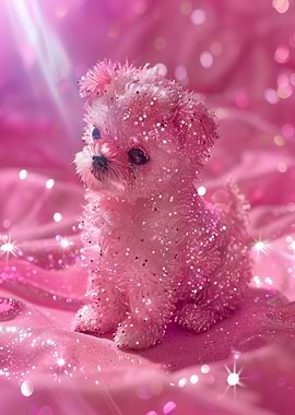 Dog In Glitter And Diamond