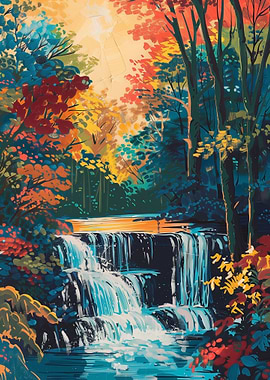 Retro Forest Cascade