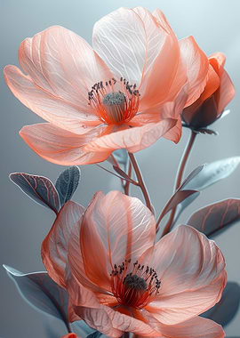 two crystal pink flowers