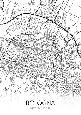 Bologna City Map White