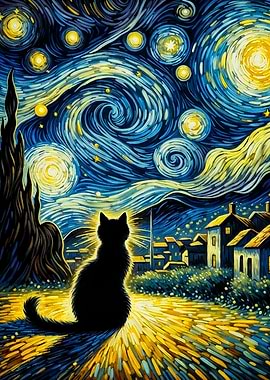 starry night cat