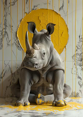 Vibrant Rhino Splash