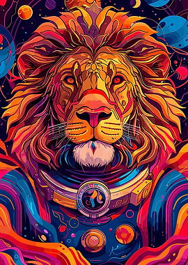Astronaut Space Lion