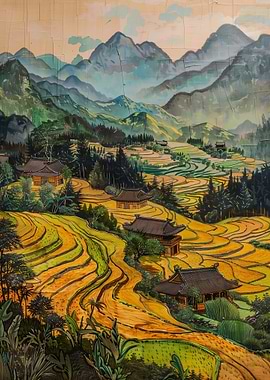 Retro Rice Terraces