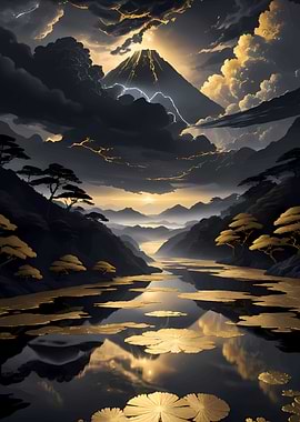 Kintsugi Golden Landscape