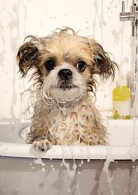 Doggie in the bath Pet