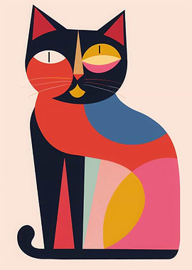 Cat Abstract Flat
