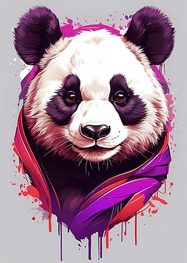Vivid Panda Portrait