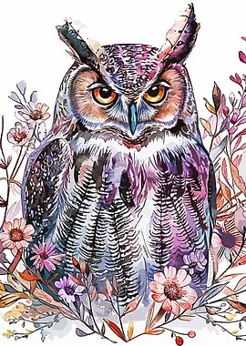 Owl Combine Flowers