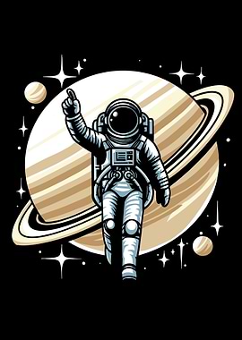 Astronaut in Saturn