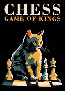 Chess Cat Poster