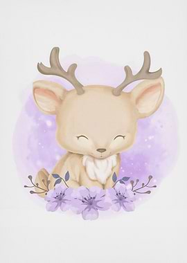 deer and flower