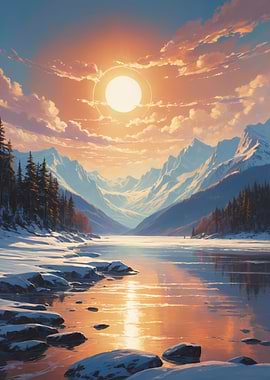 Lake Winter Landscape