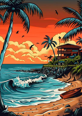 Retro Beach Summer Vibes