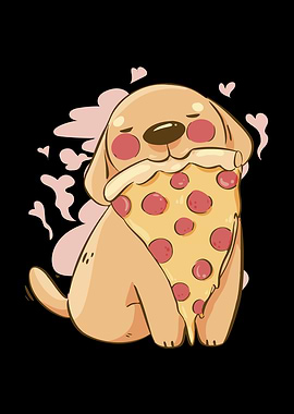 Pizza Eating Dog Slice