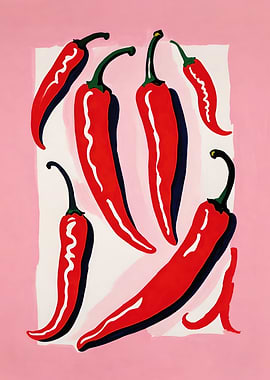 Cute Chili Peppers Poster