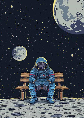 Gorilla Bored in Space