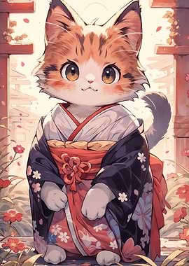 Cat Kimono Japan